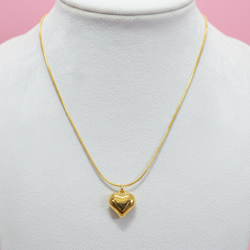 Gold Plated 3D Heart Chain