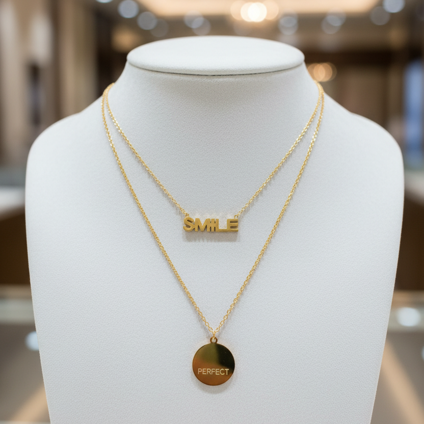 Gold Affirmation Layered Chain