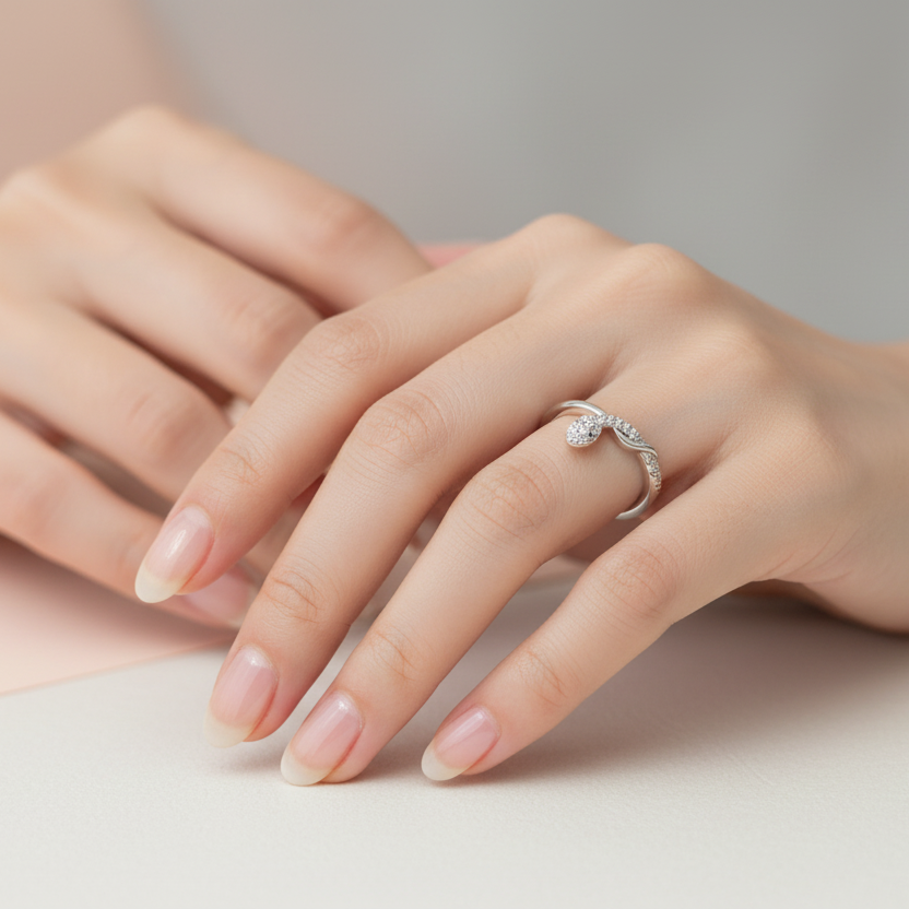 Silver Snake Adjustable Ring