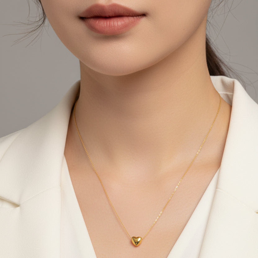 Gold Plated 3D Heart Chain