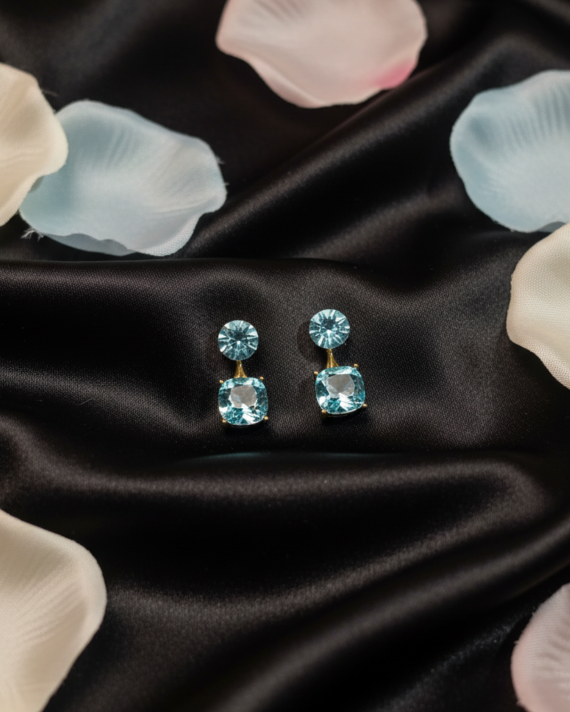 Aqua Stone Drop Earrings