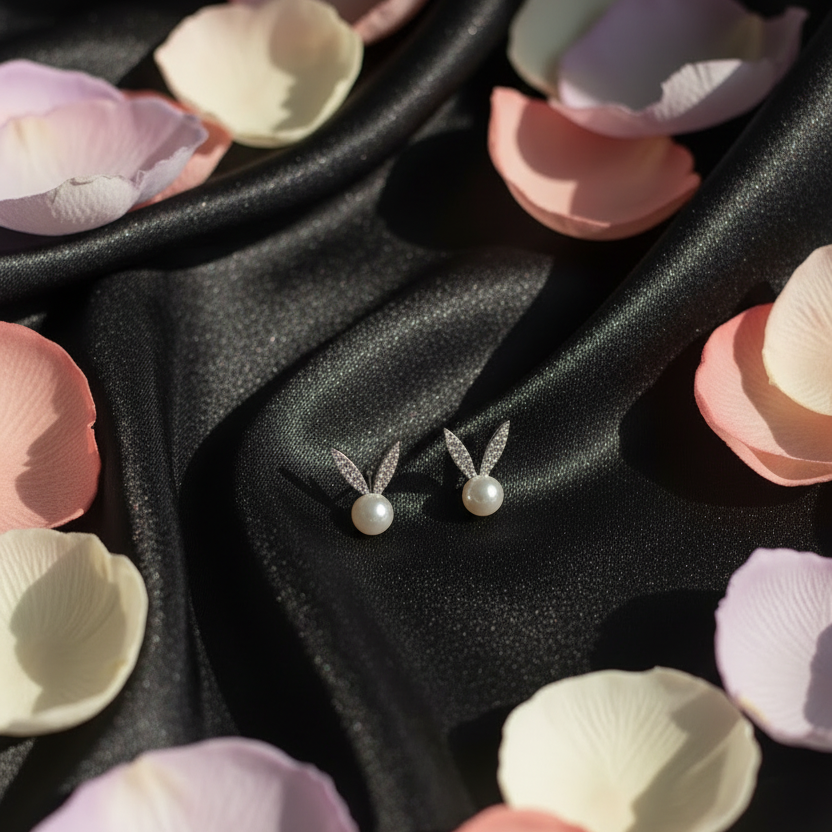 Pearl Bunny Studs