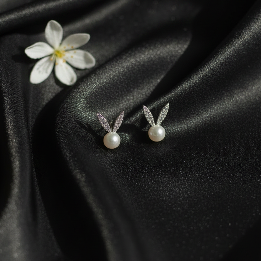 Pearl Bunny Studs