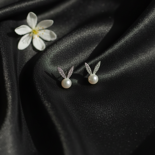 Pearl Bunny Studs