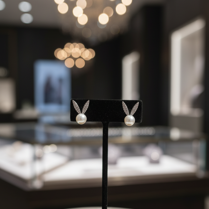 Pearl Bunny Studs