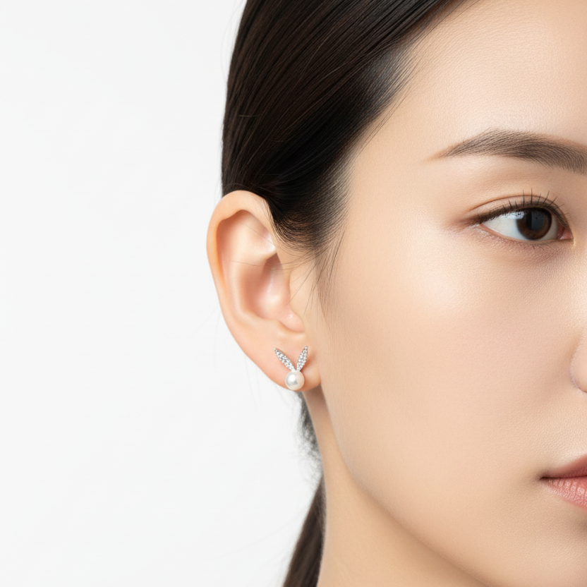 Pearl Bunny Studs