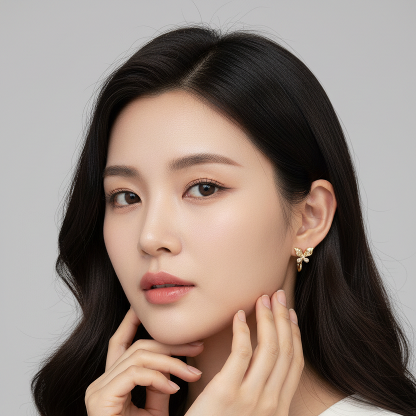 Gold Butterfly Hoops