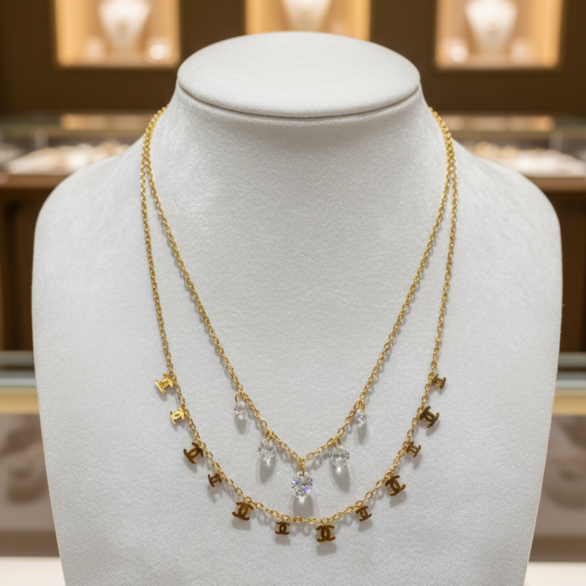 Gold and Diamond Layered Chain