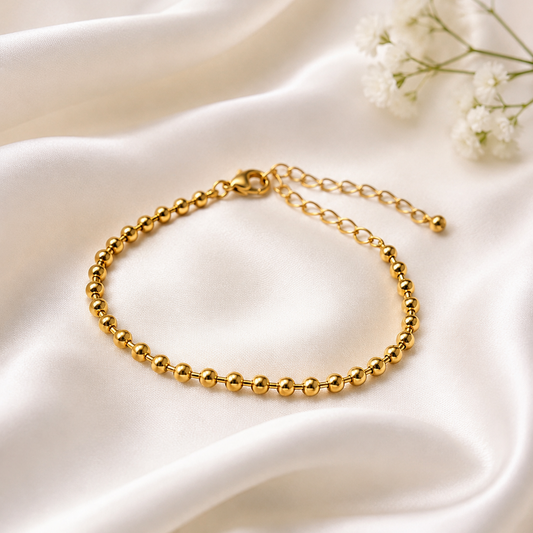 Golden Beads Adjustable Bracelet