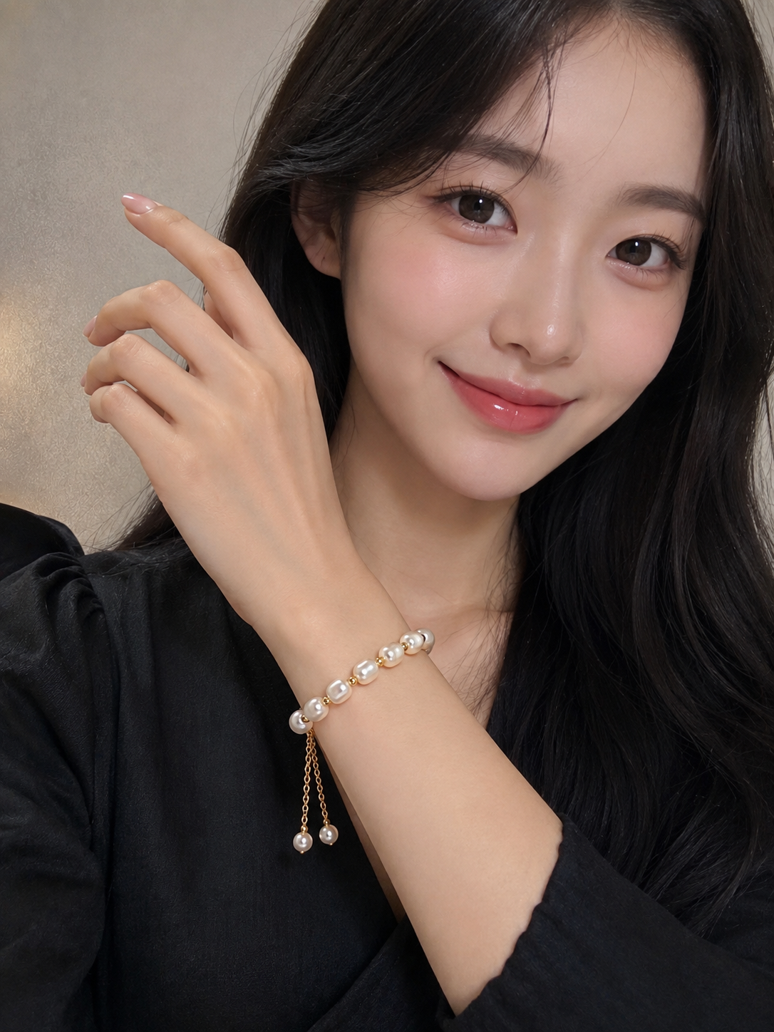 Golden Pearl Charm Adjustable Bracelet