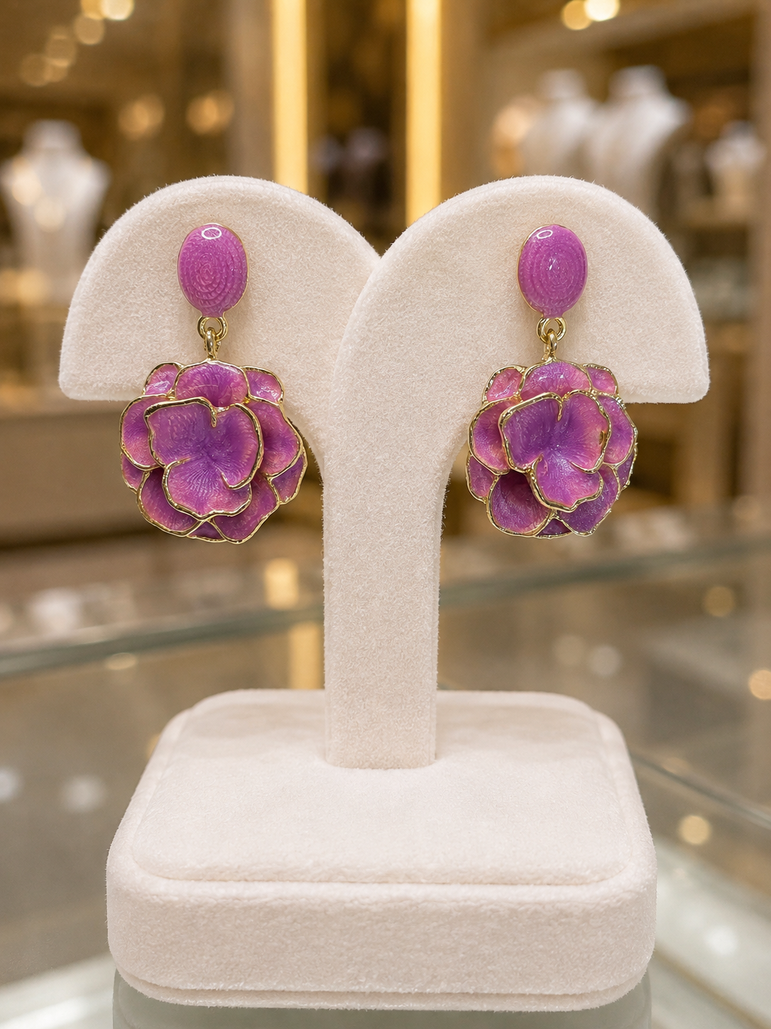 Lavender Rose Earrings