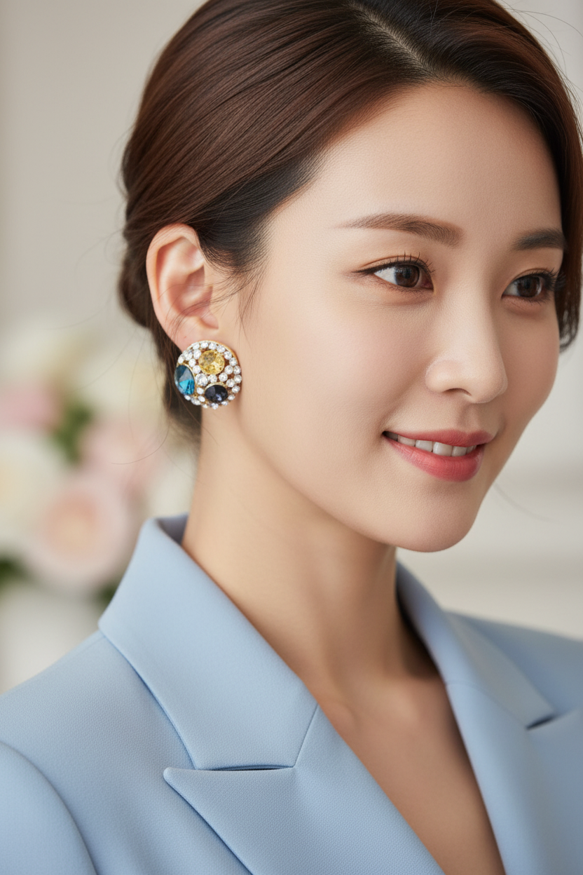 Round Multistone Studs