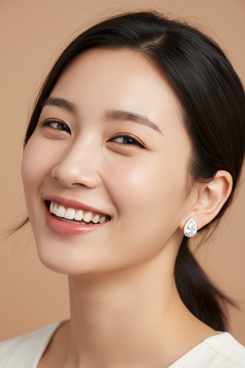 Silver Diamond Dew Drops Studs
