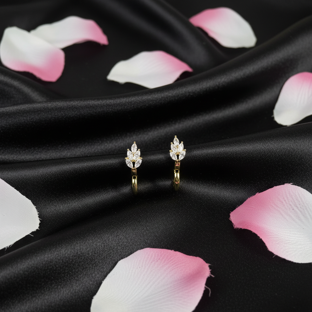 Gold Olive Leaf Hoops
