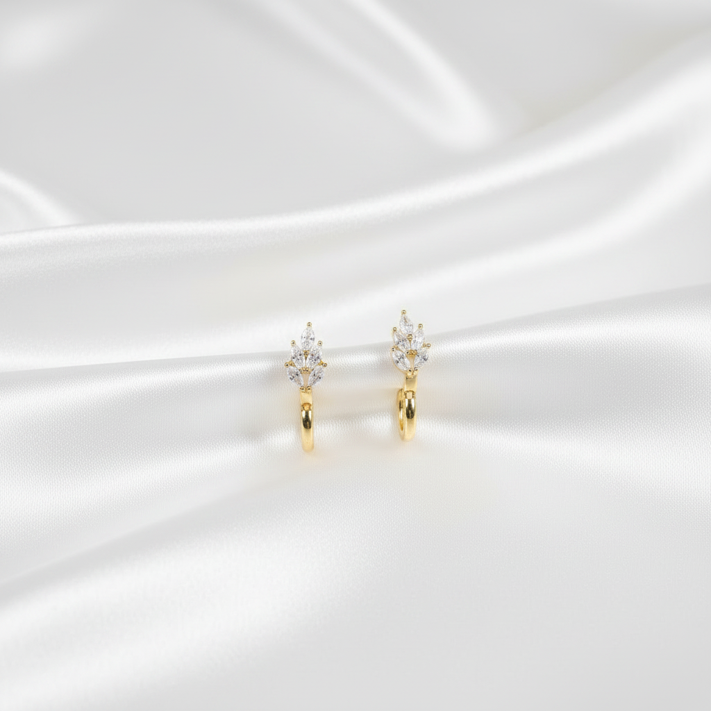 Gold Olive Leaf Hoops