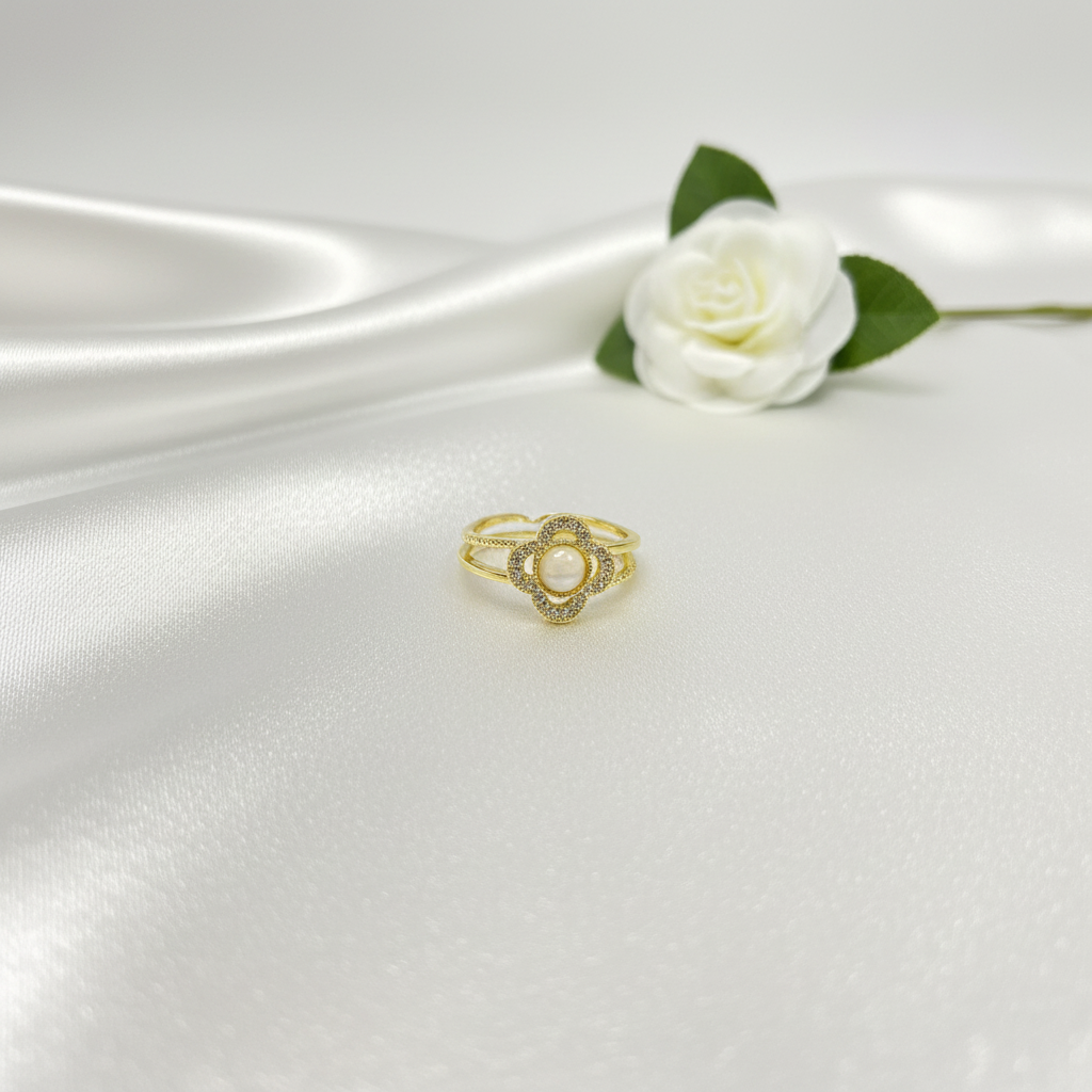 Golden Flower Adjustable Ring