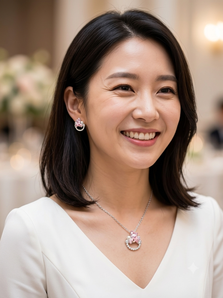 Silver Ocean's Blush Pink Pendant & Earrings Set