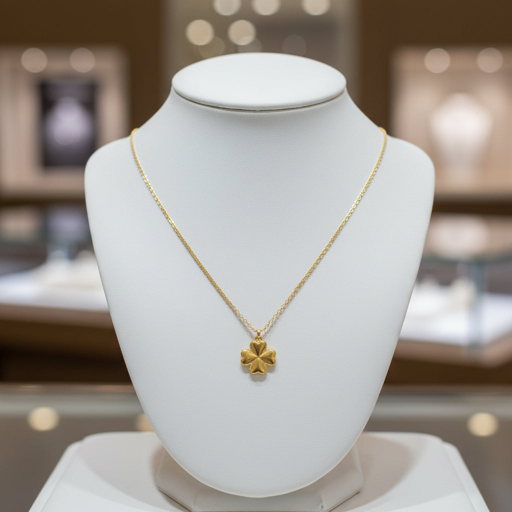 Gold Four Petal Flower Chain