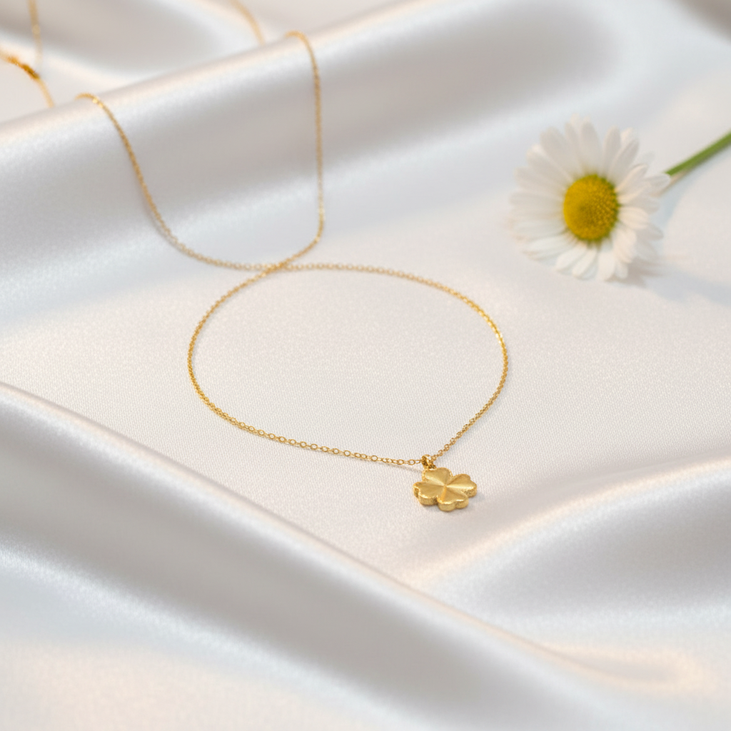Gold Four Petal Flower Chain