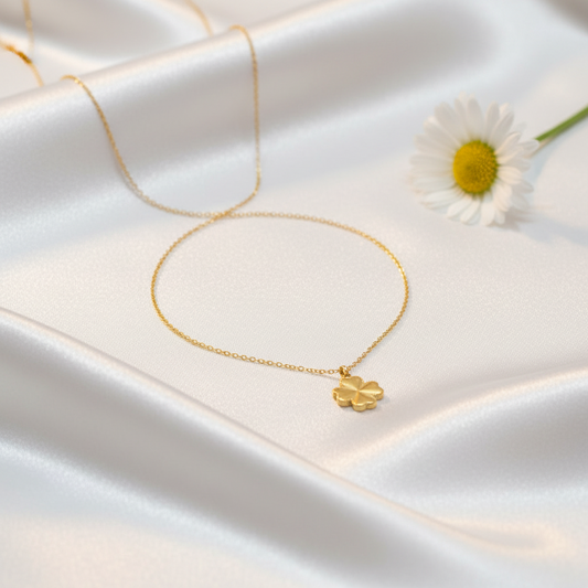 Gold Four Petal Flower Chain