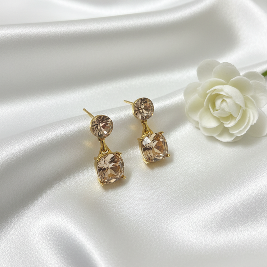 Golden Stone Drop Earrings