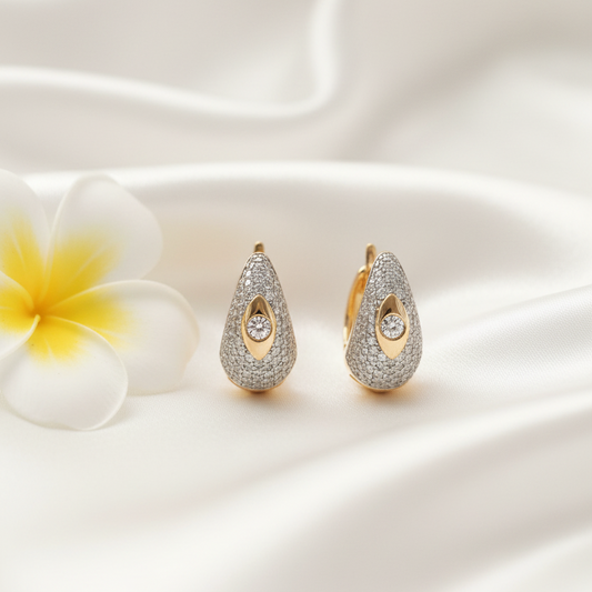 Gold Diamond Big Hoops