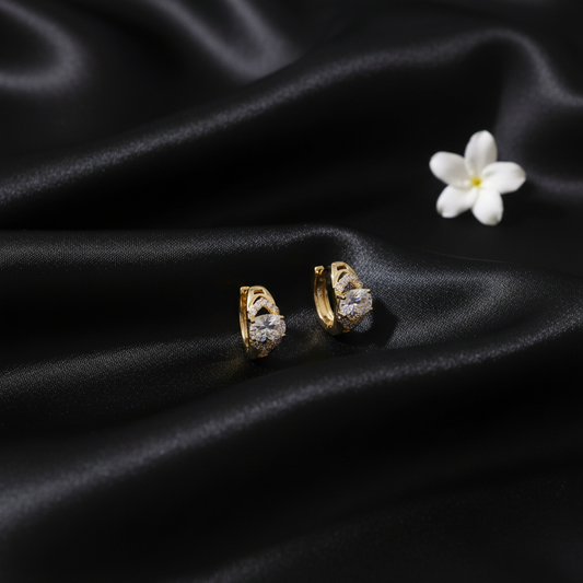 Golden Diamond Hoops