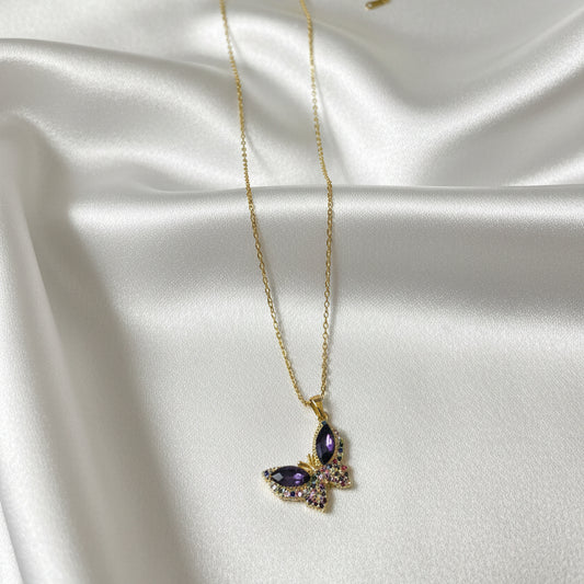 Golden Butterfly Minimal Necklace