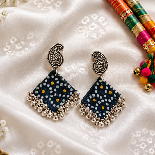 Handmade Ghungroo Earrings - Black