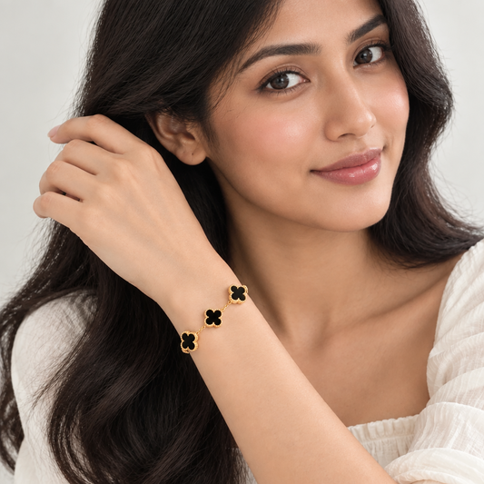 Floral Bracelet - Black