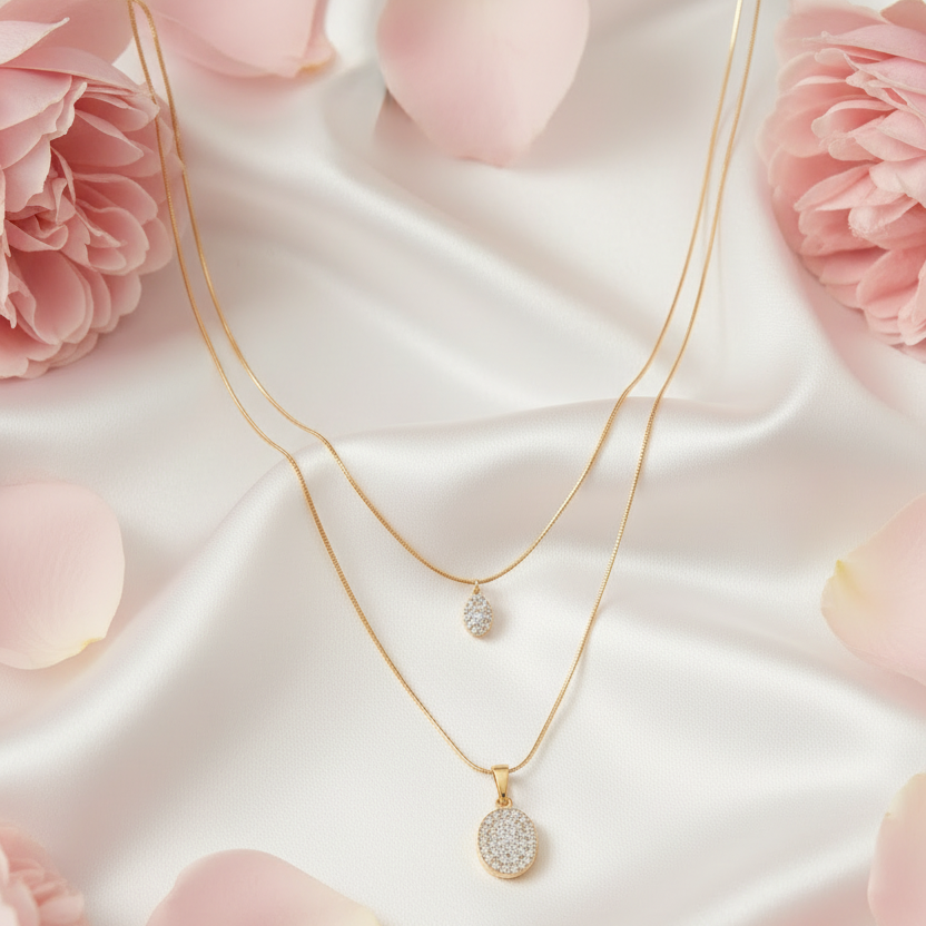 Gold Oval Layered Chain