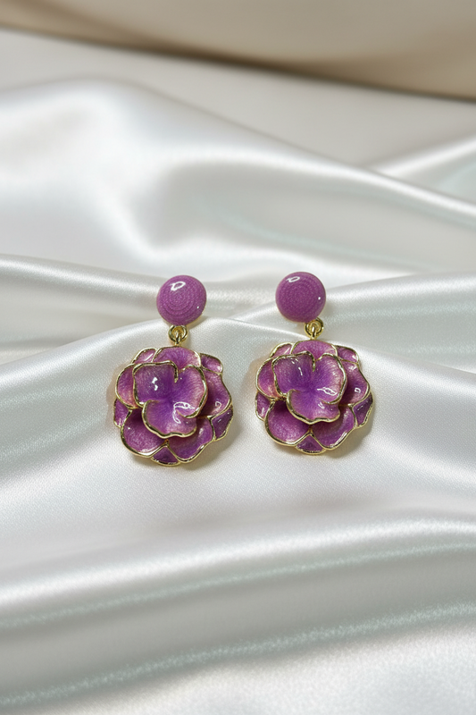Lavender Rose Earrings