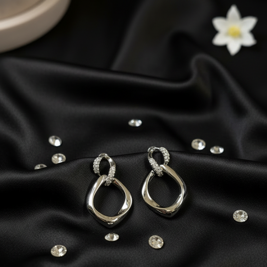 Silver Infinity Drop Earrings