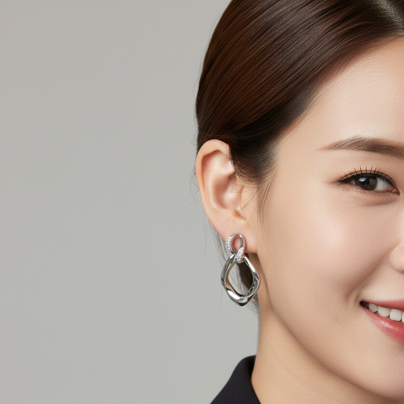 Silver Infinity Drop Earrings