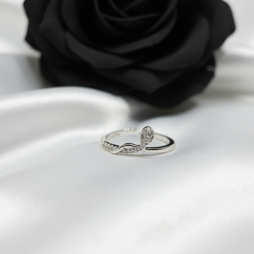 Silver Snake Adjustable Ring