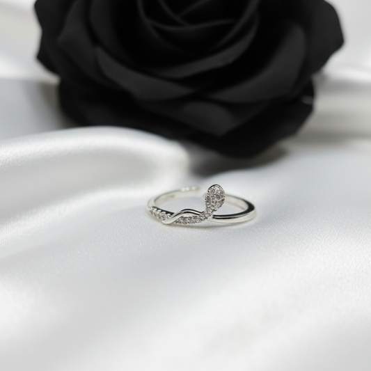 Silver Snake Adjustable Ring