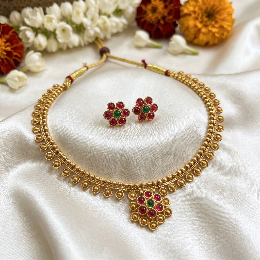 Traditional South Indian Necklace Set