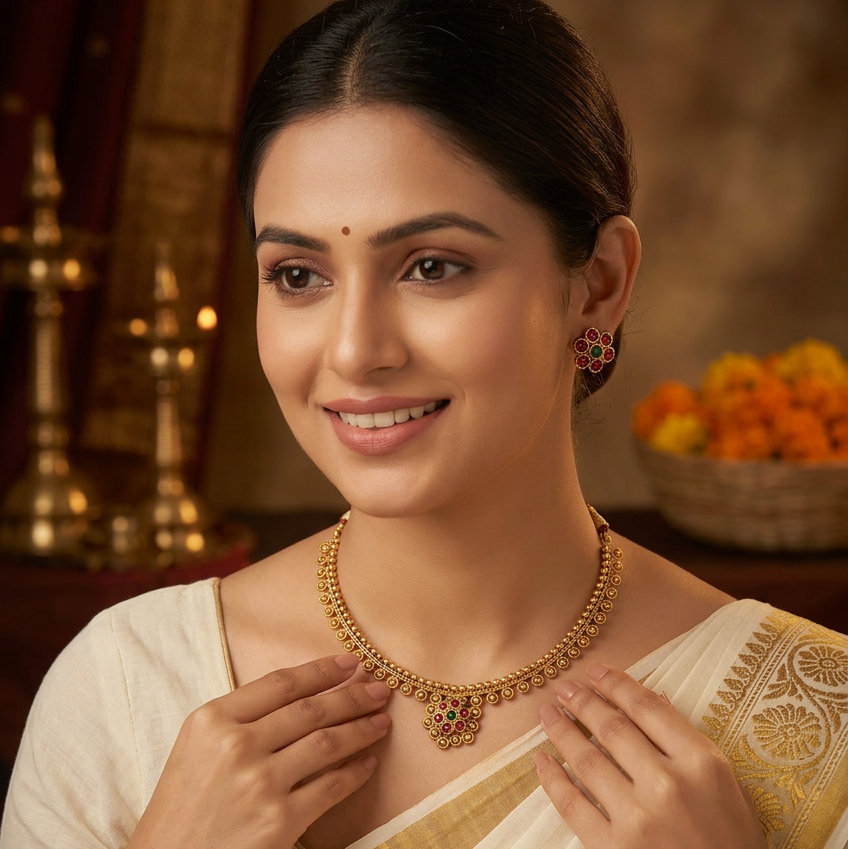 Traditional South Indian Necklace Set