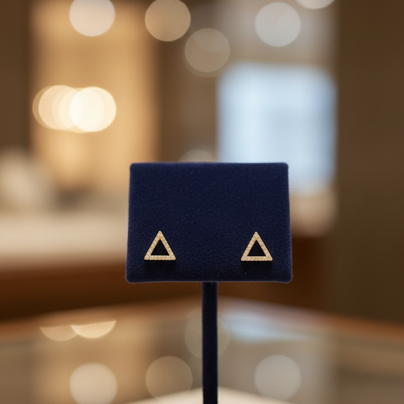 Diamond Triangle Studs
