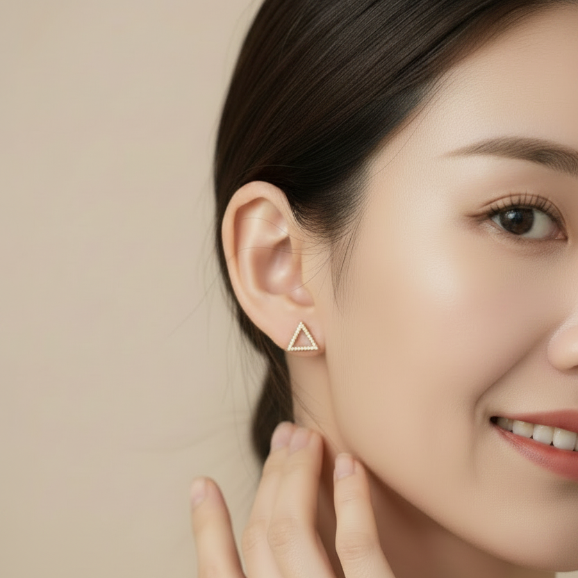 Diamond Triangle Studs