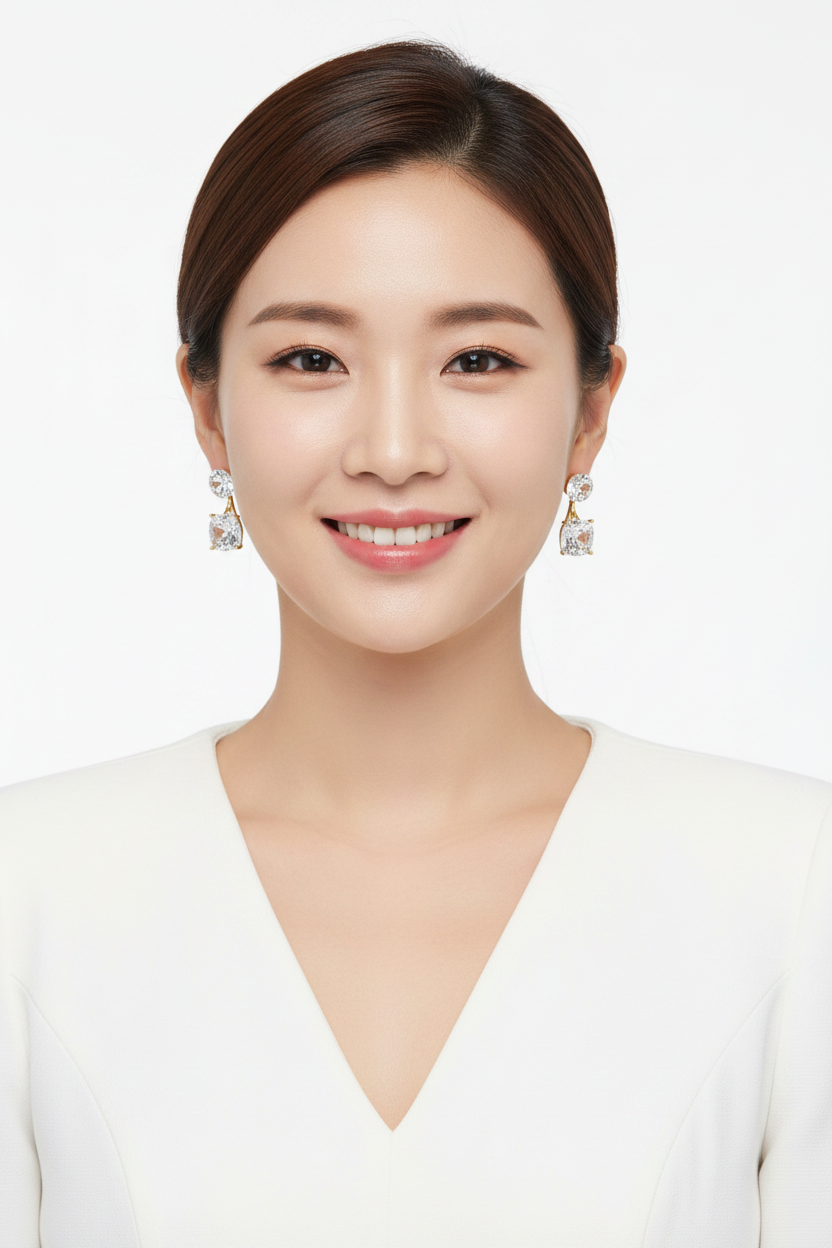 White-Tone Stone Drop Earrings