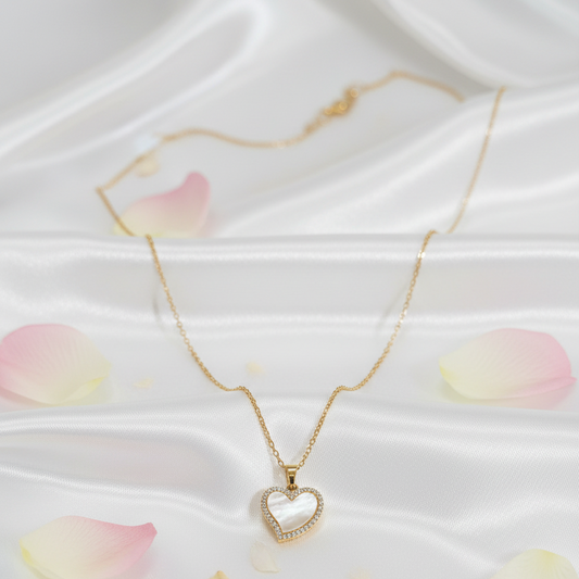 Gold Ivory Heart Necklace