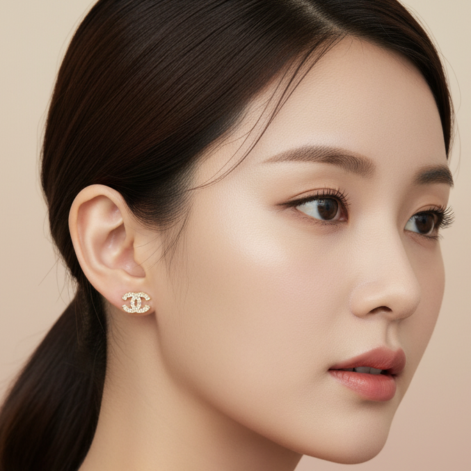 Gold Diamond Knot Studs