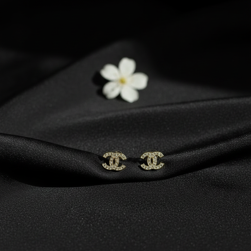 Gold Diamond Knot Studs